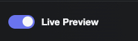 Live Preview switch in the on position